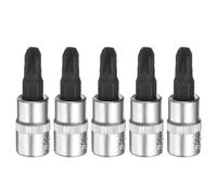 QUARKZMAN 5pcs PZ3 Douille 1/4" Entraînement Carré Phillips Argent Noir | Fente Extension Impact Bit Power Nut Driver Set, S2 & CR-V Acier, Douille Cliquet Bits