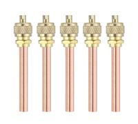 QUARKZMAN 5Pcs Robinet D'Accès Au Service, 1/4" OD x 2.68" Longueur Laiton Cuivre Robinet De Remplissage De Aiguille De Charge pour Systèmes HVAC Réparation