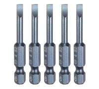 QUARKZMAN 5pcs SL4 Embouts de tournevis plats magnétiques fendus 4mm Acier S2 Embout de tournevis plat 1/4" Tige hexagonale Embouts de perceuse 50mm (2") Long pour vis