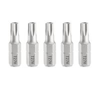 QUARKZMAN 5pcs T27H Embout de Tournevis Torx 1/4" Tige Hexagonale 25mm/1" Longueur Magnétique Tête Étoile à 6 Pans Acier S2 Embout de Tournevis avec Trou