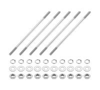 QUARKZMAN 5pcs Tiges Filetées Double Extrémité, M4x120mm Boulons Tige Filetée en Acier Inoxydable 304 Filetage à Droite avec Écrous Rondelle Plate et Frein, Goujon Fileté pour Serre-Joints