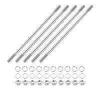 QUARKZMAN 5pcs Tiges Filetées Double Extrémité, M6x160mm Boulons Tige Filetée en Acier Inoxydable 304 Filetage à Double avec Écrous Rondelle Plate et Frein, Goujon Fileté pour Serre-Joints