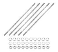 QUARKZMAN 5pcs Tiges Filetées Double Extrémité, M6x190mm Boulons Tige Filetée en Acier Inoxydable 304 Filetage à Double avec Écrous Rondelle Plate et Frein, Goujon Fileté pour Serre-Joints