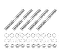 QUARKZMAN 5pcs Tiges Filetées Double Extrémité, M8x65mm Boulons Tige Filetée en Acier Inoxydable 304 Filetage à Double avec Écrous Rondelle Plate et Frein, Goujon Fileté pour Serre-Joints