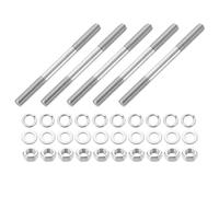 QUARKZMAN 5pcs Tiges Filetées Double Extrémité, M8x95mm Boulons Tige Filetée en Acier Inoxydable 304 Filetage à Double avec Écrous Rondelle Plate et Frein, Goujon Fileté pour Serre-Joints