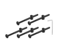 QUARKZMAN 5Pcs Vis à Tête Hexagonale Avec Écrous à Barillet M6 x 85mm Noir | Écrous de Baril de Boulon de Lit de Meubles de Douille Avec la Clé pour des Lits de Chaises