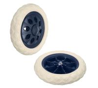 QUARKZMAN 6.3 Inch Dia Roues De Chariot De Shopping De Remplacement 2 Pcs Roues De Chariot Lourdes En Caoutchouc Mousse Pour Chariots D'Épicerie Supermarché Poubelle, Bleu Marine/Blanc