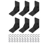 QUARKZMAN 6 Ensembles d'Équerres à 90 Degrés, 78x78x38mm Accessoires pour Profilés en Aluminium Série 4040, Connecteurs d'Équerre avec Vis et Écrous de Fixation, Noir