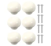 QUARKZMAN 6 Pack Boutons De Tiroir En Ceramique 1.3 Inch Pour Cuisine Beige