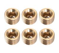 QUARKZMAN 6 Pièces 1/4 '' G Mâle Laiton Tuyau Raccords Hex Compteur Plug Or | Adaptateur Connecteurs Couplage pour Industriel
