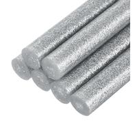 QUARKZMAN 6 Pièces Bâtons de Colle Chaude pour Pistolet, 11mm x 100mm Recharge Universelle pour Pistolet à Colle pour Bricolage, Artisanat, Réparations, Décoration, Paillette Argenté