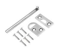 QUARKZMAN 6" Verrou De Surface En Laiton Massif, Verrou Coulissant De Sécurité Dissimulé Pour Porte Avec Vis, Finition Brossé Pour Portes Enfouies D'Armoire De Placard, Argenté
