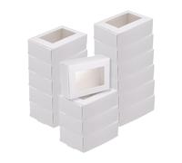 QUARKZMAN 60Pcs Boîtes à Savon Kraft. 3.3" x 2.4" x 1.2" Mini Boîte Kraft avec Fenêtre Transparente pour Bonbons Biscuits Cadeaux Fêtes Emballage (Blanc)