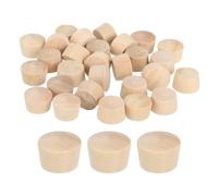 QUARKZMAN 60Pcs Bouchons à Bouton en Bois, 11,5mm Tête Plate Bouchons de Trou de Vis en Bois Dur, Capuchons en Bois, Bouchons pour Meubles, Travail du Bois, Artisanat (13mm x 11,5mm)