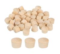 QUARKZMAN 60Pcs Bouchons à Bouton en Bois, 11mm Tête Plate Bouchons de Trou de Vis en Bois Dur, Capuchons en Bois, Bouchons pour Meubles, Travail du Bois, Artisanat (12,5mm x 11mm)