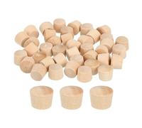 QUARKZMAN 60Pcs Bouchons à Bouton en Bois, 8,5mm Tête Plate Bouchons de Trou de Vis en Bois Dur, Capuchons en Bois, Bouchons pour Meubles, Travail du Bois, Artisanat (10mm x 8,5mm)