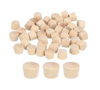 QUARKZMAN 60Pcs Bouchons à Bouton en Bois, 9mm Tête Plate Bouchons de Trou de Vis en Bois Dur, Capuchons en Bois, Bouchons pour Meubles, Travail du Bois, Artisanat (10,5mm x 9mm)