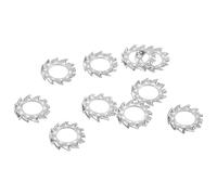 QUARKZMAN 60Pcs Rondelles de Blocage à Dents Externes, M4 en Acier Inoxydable 304, Rondelle de Blocage Dentelée Externe pour Fixations d'Équipement Mécanique, Argent
