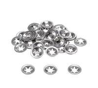 QUARKZMAN 60Pcs Rondelles Élastiques à Dents Internes M6 en Acier | Clips de Retenue à Enclenchement Rapide, Rondelles de Blocage à Vitesse Rapide en Acier Inoxydable 304