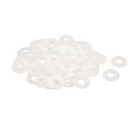 QUARKZMAN 60Pcs Rondelles Plates en Nylon M8 8mm ID Rondelle Plate Blanc | Joints Toriques en Plastique pour Feuille d'Étanchéité, 20mm OD, 1mm Épaisseur, pour Fixation Entretoise Bague