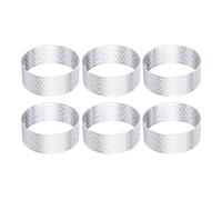 QUARKZMAN 6Pcs Anneaux à Tarte en Acier Inoxydable 2,4" Cercle Métallique Perforé pour la Pâtisserie Dessert Mousse Gâteau Rond Anneau Antiadhésif pour Cuisine Maison Outil de Fabrication