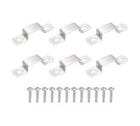 QUARKZMAN 6Pcs Attache En Forme De U Pour Tube Carré 30x15mm Support En U | En Acier Inoxydable 304 Avec Vis Auto-Taraudeuses À Tête Phillips Pour Tuyaux Barre De Porte Fermée