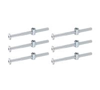 QUARKZMAN 6pcs Boulon pour Cadre de Lit M6x85mm avec Écrou à Tête Forme Riz | Vis à Tête Hexagonale Interne Boulons Écrous Barillet, Vis de Fixation pour Meuble Chaise Lits