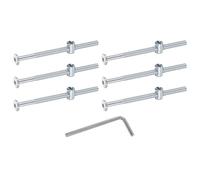 QUARKZMAN 6pcs Boulons pour Cadre de Lit M6x100mm Tête en Forme Riz | Vis à Tête Hexagonale Interne avec Écrous Cylindrique Écrou Barillet et Clé, Vis de Fixation pour Meuble Chaise Lits