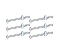 QUARKZMAN 6pcs Boulons pour Cadre de Lit M6x70mm avec Écrou à Tête Fendue | Vis à Tête Hexagonale Interne Boulons Écrous Barillet, Vis de Fixation pour Meuble Chaise Lits