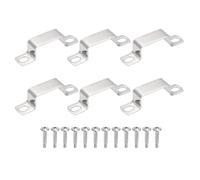 QUARKZMAN 6Pcs Collier En U Pour Tube Carré 40x20mm Support En U | Collier Carré Avec Vis Auto-Taraudeuses À Tête Phillips Pour Tuyaux Barre De Porte Fermée, Acier Inoxydable 304