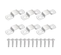 QUARKZMAN 6Pcs Colliers En U Pour Tube Carré 20x10mm Support En Forme De U | Collier De Sangle Carré Avec Vis Autoperceuses À Tête Phillips Pour Tuyaux Barre De Porte, Acier Inoxydable 304