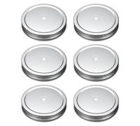 QUARKZMAN 6pcs Couvercles Mason 87mm en Fer-Blanc Réutilisables Argent | Pour Bocaux À Ouverture Régulière, Avec Trou Pour Paille Pour Bouteilles De Stockage Et Bocaux