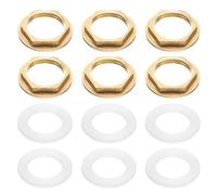 QUARKZMAN 6Pcs Écrous De Serrage En Laiton Pour Raccord De Tuyau, Écrou De Serrage Hexagonal Femelle 3/4 Pouce BSP, Écrou De Serrage Pour Robinet À Un Trou Avec Joint En Silicone