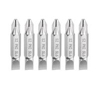 QUARKZMAN 6pcs Embouts Tournevis Magnétiques PH2/SL6 Acier S2 Argent | Double Extrémité, Phillips Fente Plate Embout Tournevis, Longueur 1.5", Tige Hexagonale 1/4"