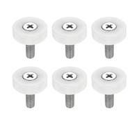 QUARKZMAN 6Pcs Galet de Tiroir 22mm Surface Plate Plastique | Galet de Remplacement pour Petit Tiroir,Filetage 15mm,Type à Vis,Fer Zingué et POM,pour Meuble DIY,Réparation Glissière