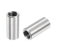 QUARKZMAN 6pcs Manchon Fileté Rond M10 en Acier Inoxydable 304, Écrous Ronds d'Accouplement Connecteurs et Mécaniques Longueur 30mm, Manchon Tige Barre Écrou à Tige pour Support, M10x30x14mm