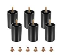QUARKZMAN 6Pcs Pieds De Meuble en Plastique, 1.97" x 3.15" Pieds De Canapé De Remplacement avec Boulons À Crochet M8 pour Chaise Canapé Commode Armoire Lit, Noir