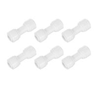 QUARKZMAN 6Pcs Raccords à Pousser, 1/4" Od x 1/4" Od Raccords de Tuyau d'Air Tube&Hose&Pipe Raccord Rapide Union Droite en Plastique pour Système d'Eau Ro, Blanc (6-6mm)