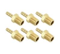 QUARKZMAN 6Pcs Raccords de Tuyau en Laiton 1/8" OD Barb x 1/8" Mâle NPT | Embout de Tuyau en Laiton, Raccord Cannelé Pour Air Eau Carburant Pneumatique Connecteur Adaptateur pour la Connexion