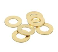 QUARKZMAN 6Pcs Rondelle Métal Plate Laiton, Kit Rondelles Cuivre M14 Rondelles D'Écrasement Assortiment, 14mm ID, 28mm OD, 2mm Épaisseur Pour Boulons Vis Réparation, Construction
