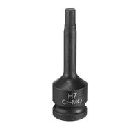 QUARKZMAN 7mm Douille à choc hexagonale H7 1/2" en acier CR-MO Phosphate Noir Impact Drive Hex Bit Sockets Allonger Hex Tournevis Douille Adaptateur pour les travaux de réparation