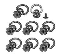 QUARKZMAN 8 Boutons à Tête Sphérique Boutons à Boule en Métal (Noir) | Anneau en D, Petits Rivets Rotatifs à 360° Avec Vis, pour Connecteur de Chaîne de Sac à Main Maroquinerie, Rivets