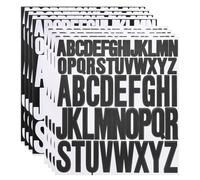 QUARKZMAN 8 Feuilles d'Autocollants Lettre Vinyle, 1 Pouce, 2 Pouces 416Pcs Alphabet Adhésif Décalques Waterproof pour Mur Poster Fenêtre DIY Artisanat Création Artistique, Noir & Blanc