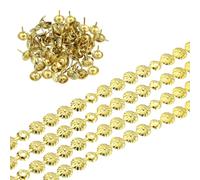 QUARKZMAN 8 Mètres Garniture À Clous Pour Rembourrage 11mm Or | Bandes De Clous Décoratifs Fleuris, Garniture À Clous Avec Rivets, Pour Tête De Lit Canapé Chaise, Accessoire Meuble DIY