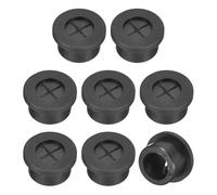 QUARKZMAN 8 Pcs Passe-Câble pour Cordon, 16mm Passe-Câble de Bureau en Caoutchouc Flexible Grommets de Fil Cache-Trou pour Bureau Organisateur de Câbles d'Ordinateur, Noir