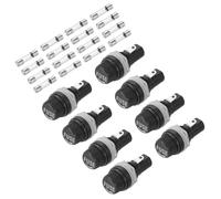 QUARKZMAN 8 Pcs Porte-Cartouche À Fusible À Montage sur Panneau, 10/15A AC 125/250V 5 x 20mm Fusible À Bornes À Visser avec Fils Pré-Soudés Et Fusibles À Tube De Verre