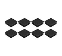QUARKZMAN 8 Pièces Bouchons Carrés en Plastique, 45mm x 45mm x 18.5mm Hauteur pour 38-43mm Tuyau Pied de Chaise Bouchons Embouts Carrés d'extrémité de Protection en PE pour Tables, Noir