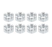 QUARKZMAN 8 Pièces Écrou Hexagonal Fendu 1/4-28 Unf Couleur Argent | en Acier au Carbone Zingué, Grade 6,8, Convient pour la Réparation de Machines