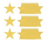 QUARKZMAN 80 Pcs Étoiles Pailletées Découpées, Étoiles de 6 Pouces en Papier Pailleté Double Face, Découpures de Confettis pour Tableau d'Affichage Décoration Murale de Fête, Doré