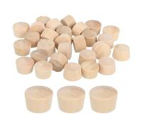 QUARKZMAN 80Pcs Bouchons à Bouton en Bois, 11,5mm Tête Plate Bouchons de Trou de Vis en Bois Dur, Capuchons en Bois, Bouchons pour Meubles, Travail du Bois, Artisanat (13mm x 11,5mm)